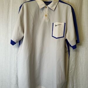 Nike Men's Polo Shirt in White and Blue